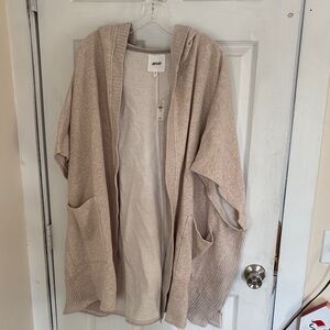 Aerie Beige Hooded Cardigan